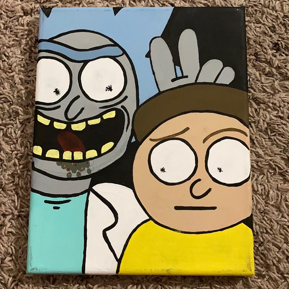 rick and morty painting